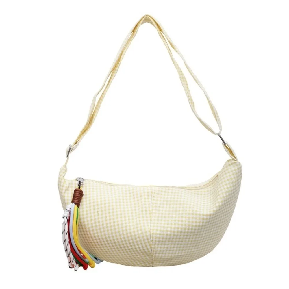 Fashion Zipper Plaid Shoulder Bag Large Capacity Multicolor Dumpling Bag Hobos Bag Lightweight Crossbody Bag Spring