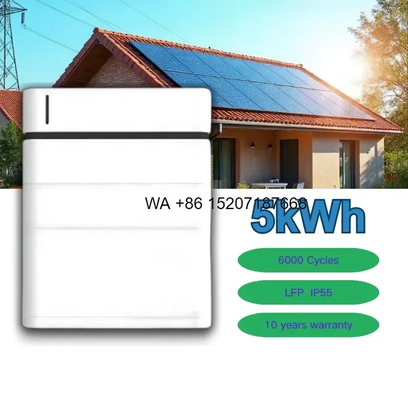 Wmwmnu 5kWh 51.2V 100Ah LFP Balcony Solar Battery IP66 Low Voltage 6000 Cycles 10 Year Warranty