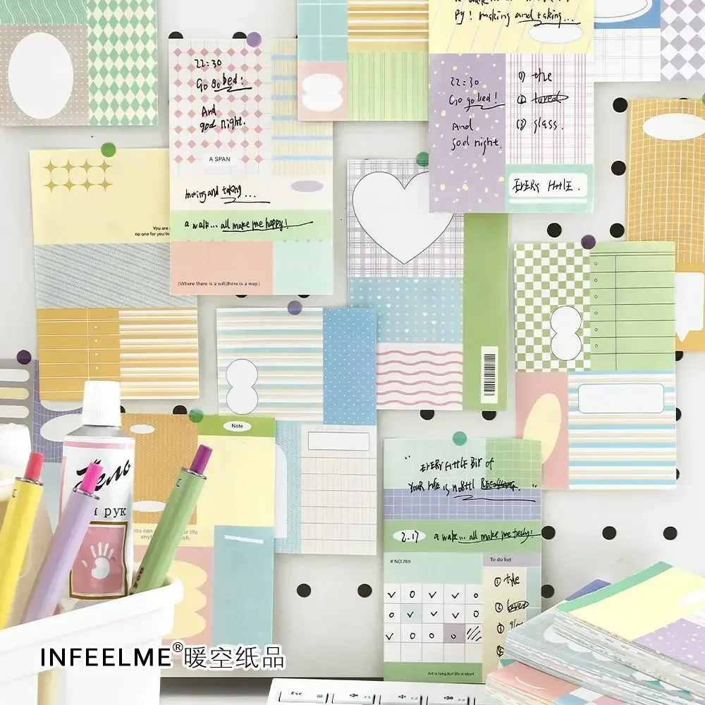 100 Uds. Bloc de notas de la serie de escritura gratis estilo coreano Ins puede escribir mensajes y blocs de notas como notas Base