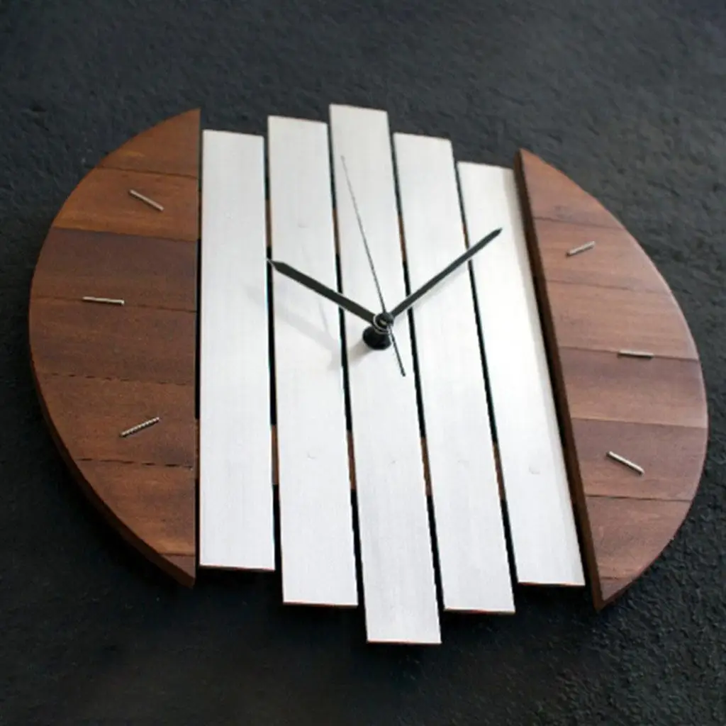 

12-дюймовые подвесные настенные часы в винтажном стиле, футуристические деревянные бесшумные кварцевые часы для гостиной, офиса, отелей