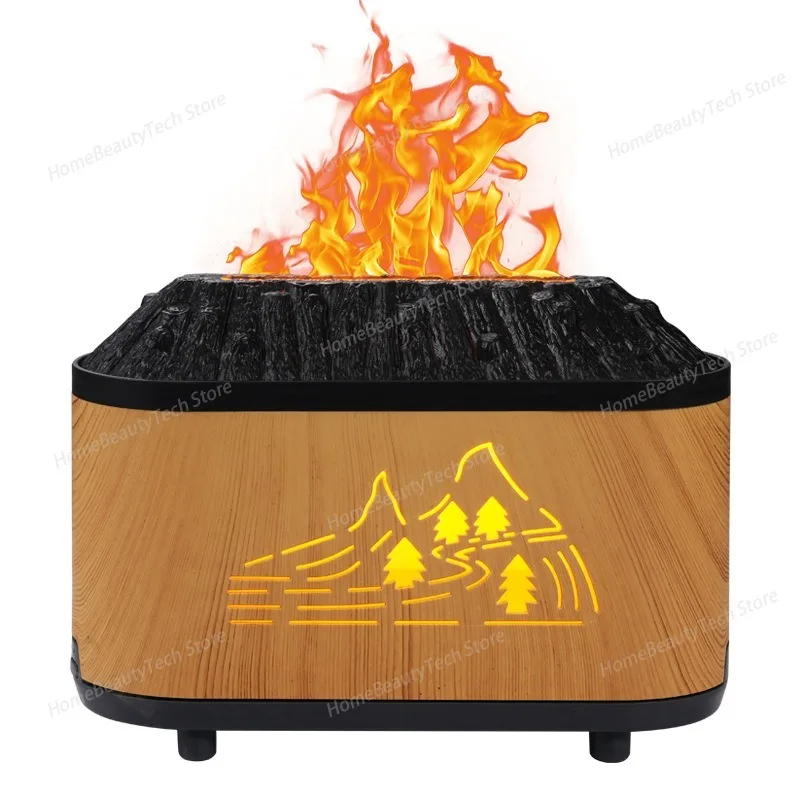 New Desktop Seven-color Simulation Bonfire Flame Aroma Diffuser for Home and Hotel Use, Volcanic Air Humidifier Aroma Diffuser