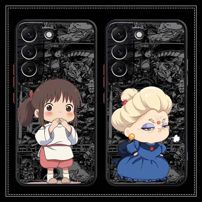 

Anime S-Spirited A-Away Cute For Samsung S25 S24 S23 S22 S21 S20 S10 S9 Ultra Plus Edge FE 5G Frosted Translucent Phone Case