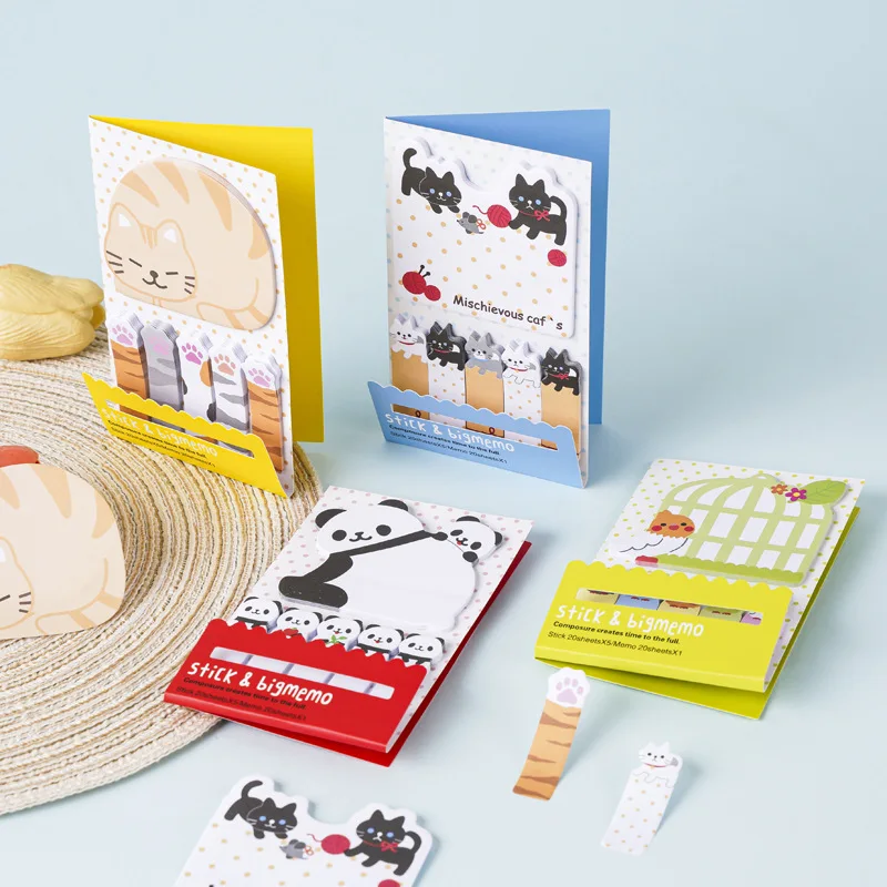 Kawai Factory direct sales pet cat combination creative notes office stationery index stickers custom spot support mixed batch