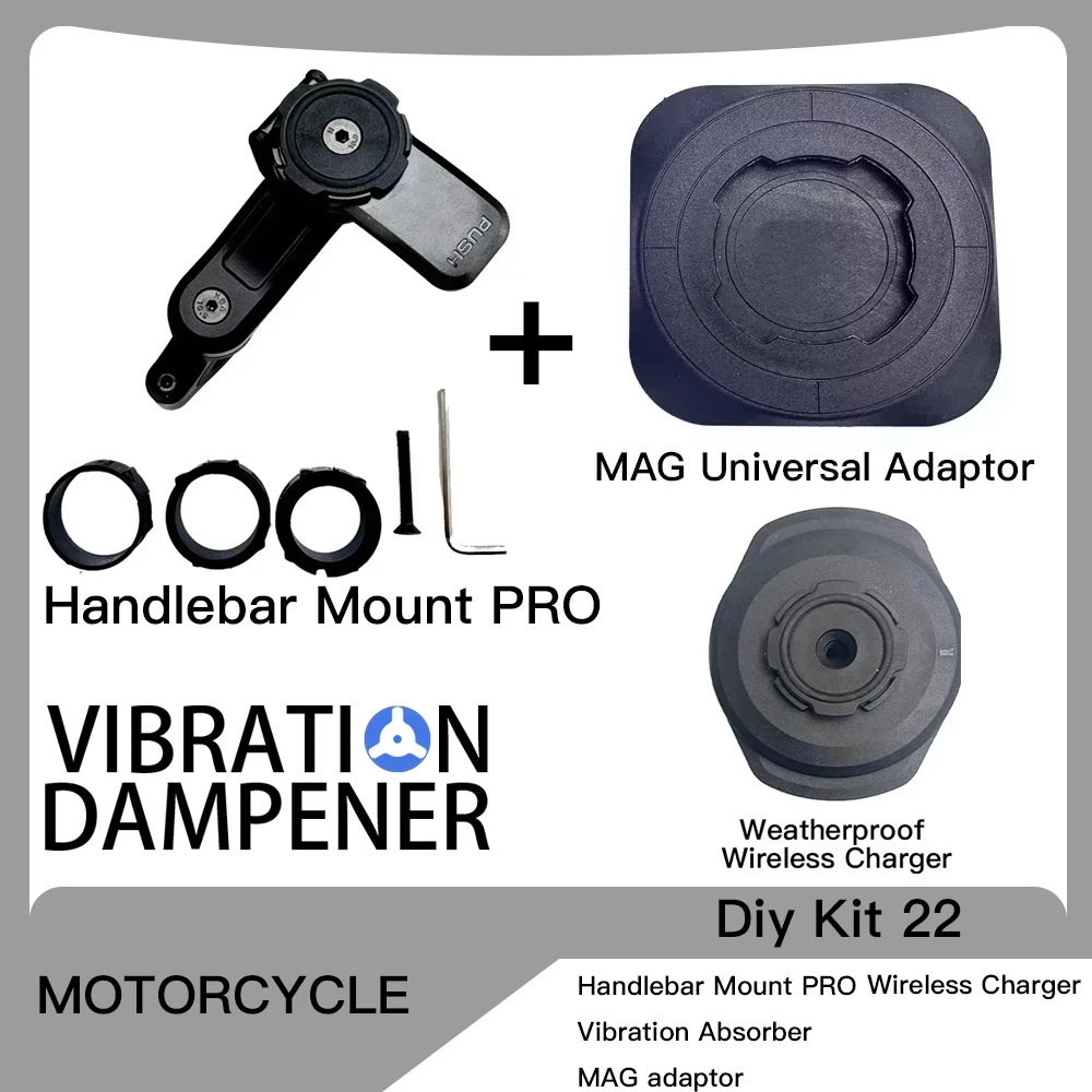 Motorstuurklem Stuurpen Vorkhouder PRO Houder Telefoonhouder Trillingsdemper MAG Universele adapters Draadloze oplader