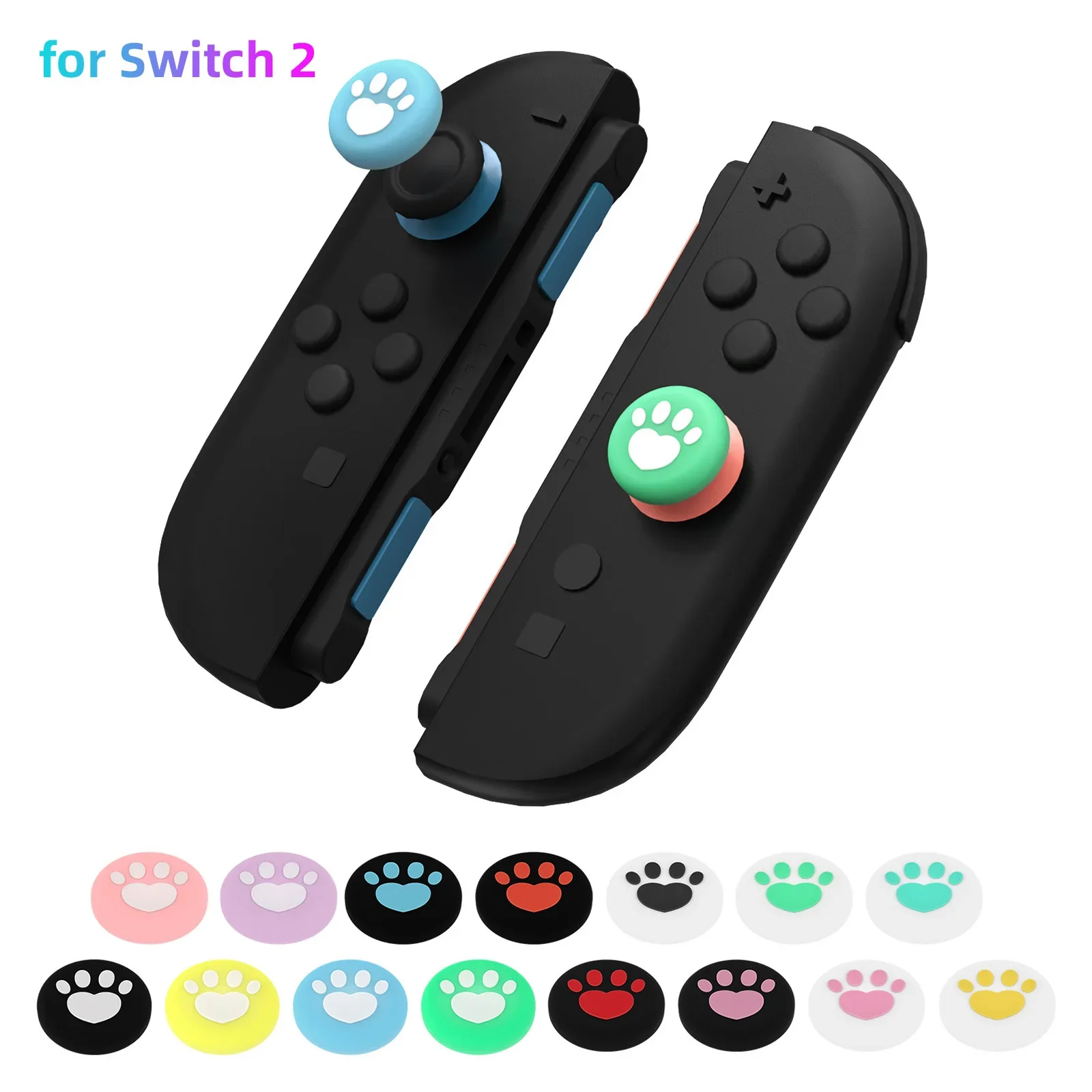 

Thumb Skin Grips Caps for Nintendo Switch 2 Joystick Cover Case for Switch2 Silicone Soft Cat Paw Cover Game Console Accessories
