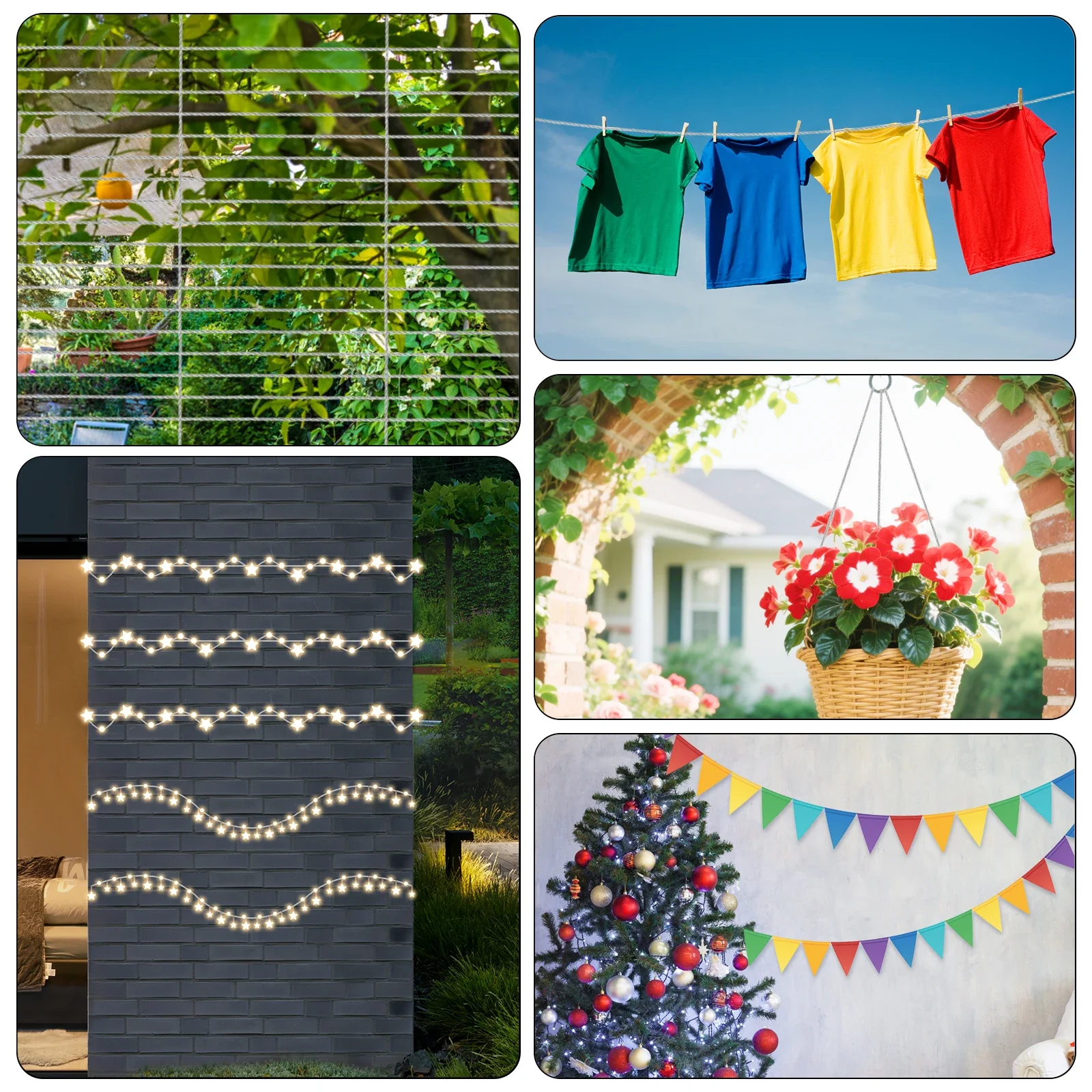 100m 304 Stainless Steel Cable 328ft  1/16inch  Wire Rope with 150Pcs Aluminum Sleeves Stops for String Lights Hanging, Clothesl