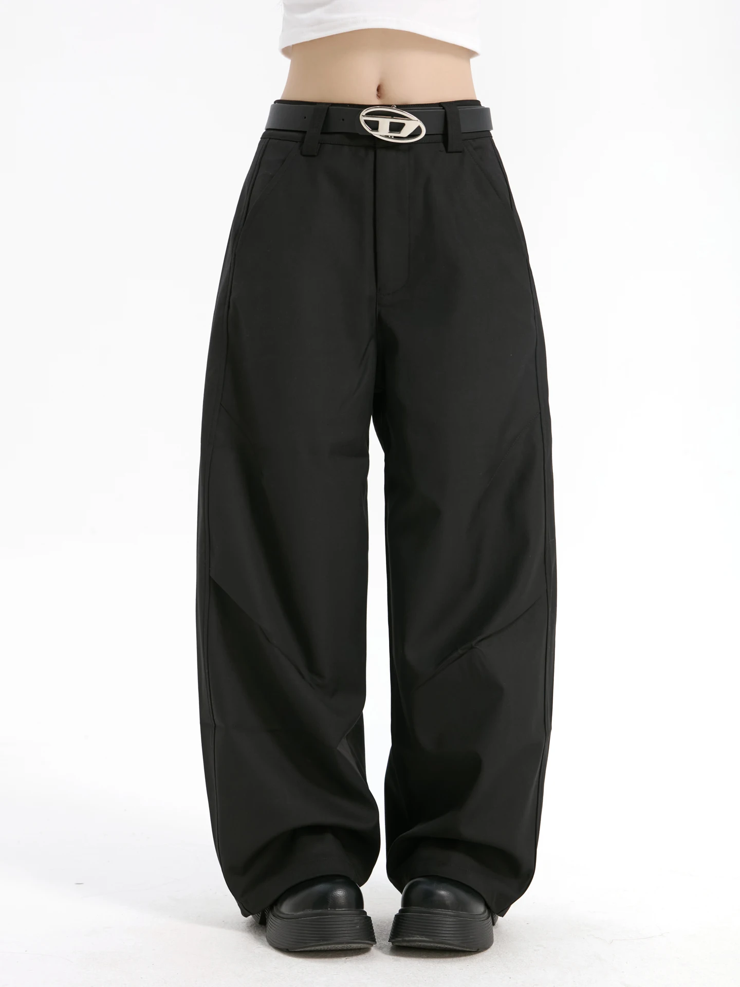 

7KEEWEN Summer American Retro Loose High-End Feelings Sla Design Casual Straight Leg Pants Women Trendy Street Sle Loose Fit