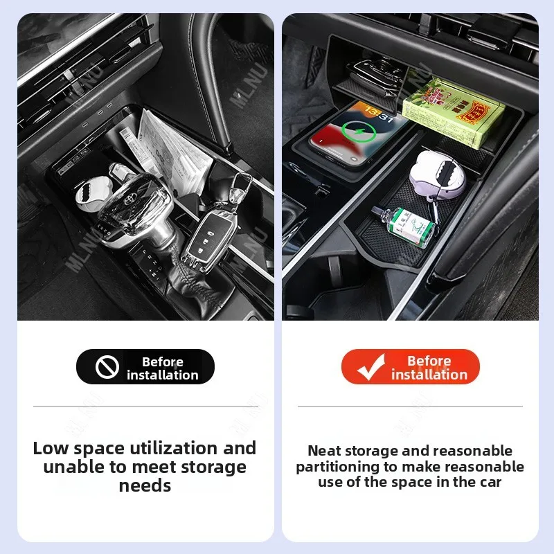 صندوق تخزين سفلي لوحدة التحكم المركزية لسيارة Toyota Camry XV80 2026/2025 مادة TPE مقسمة شبكة مضادة للانزلاق ممتصة للصدمات 2024