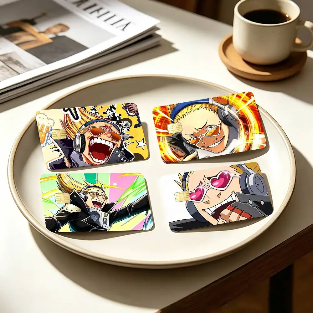 Cartoon Character P-Present Mic  4pcs 1Set Card Stickers Small Waterproof Chip 4PCS Card Sticker Anti-Scratch