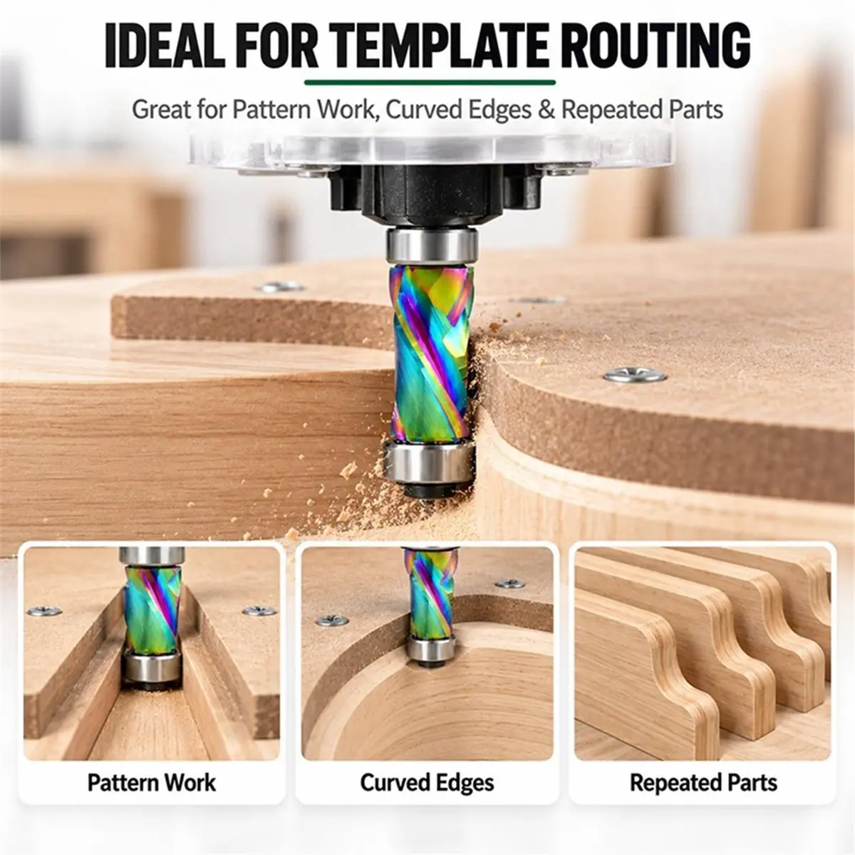 Flush Trim Router Bit with Top Bearing, 1/4