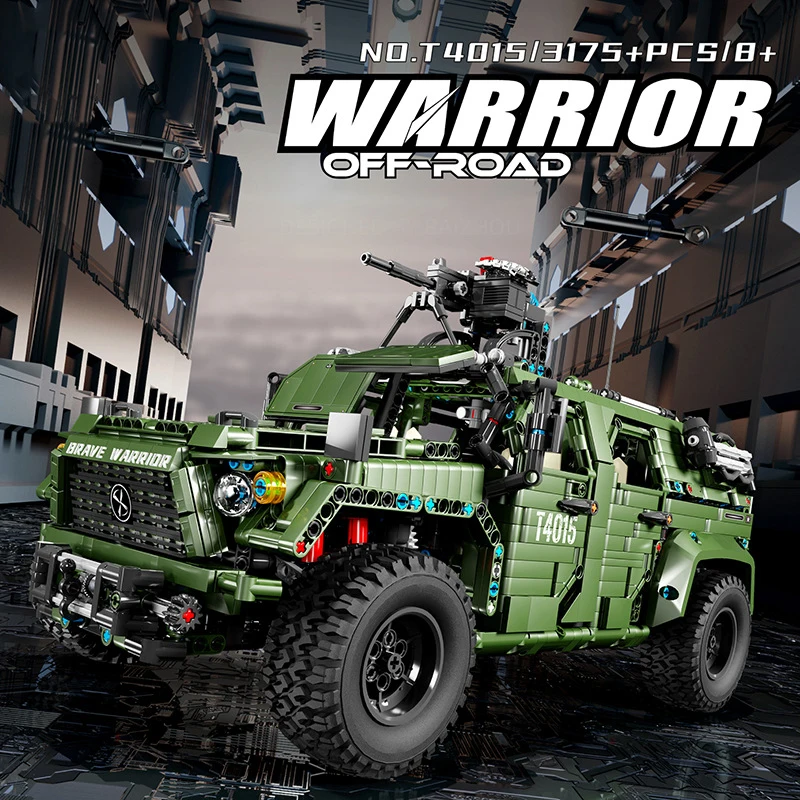 IN STOCK T4015 3175pcs Military Off-road Vehicle Building Blocks MOC Technical Remote Control Truck Bricks Toys for Boys Gift