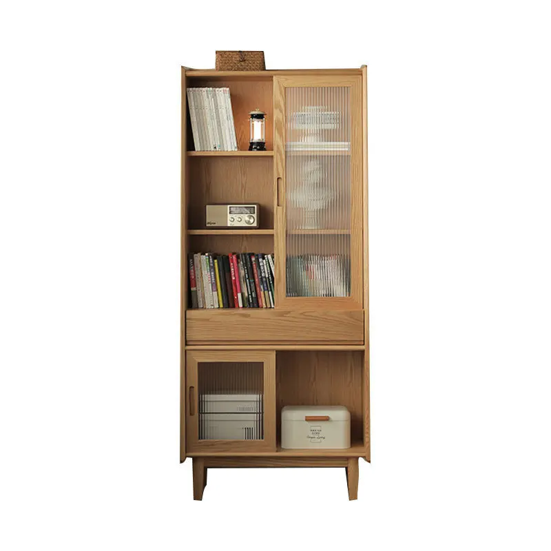 

Black walnut solid wood, bookcase locker household, Nordic Japanese style, locker oak locker