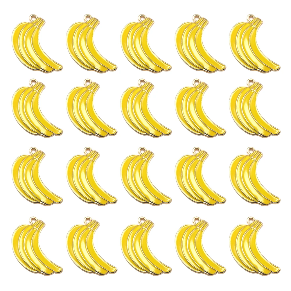 

20 Pcs Banana Pendant Food Charms for Jewelry Making Fruit Mini Fruit-shaped Bracelet Pendants Vintage