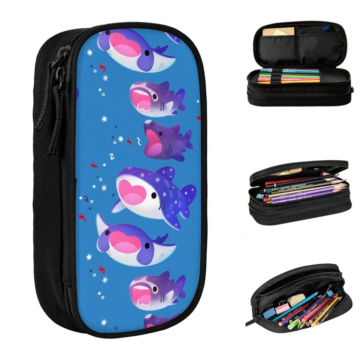 Precioso Planktivore Shark Marine, bonitos estuches para lápices, caja de bolígrafos, bolsa de almacenamiento grande para estudiantes, regalo escolar, papelería