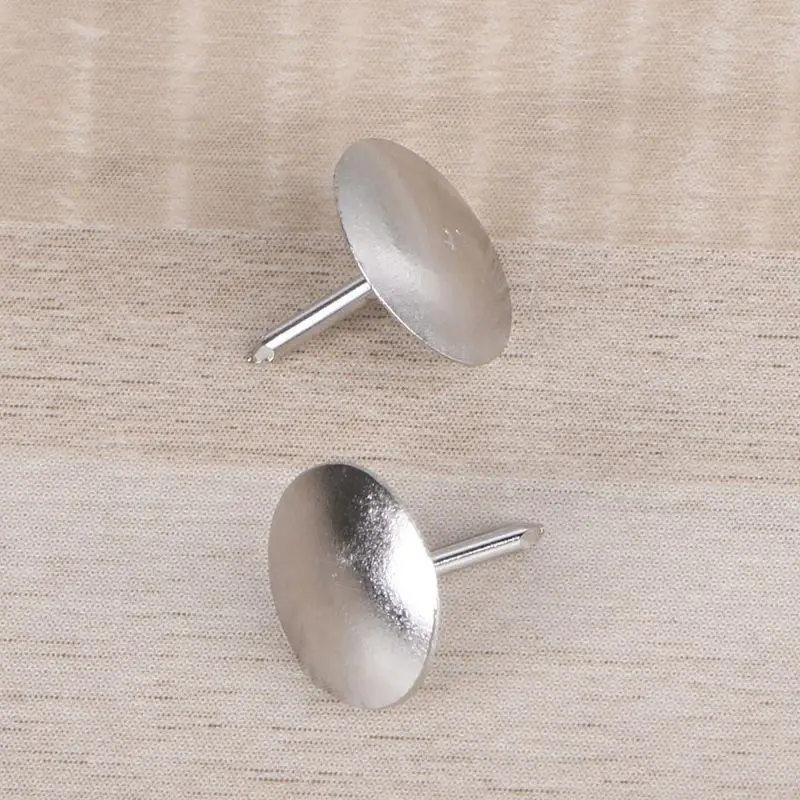 J78A 80 Pack Multifunctional Flat Thumb Nails Push Pins Silver Steel Pushpin for Photos Picture Wall Maps Bulletin Cork Board