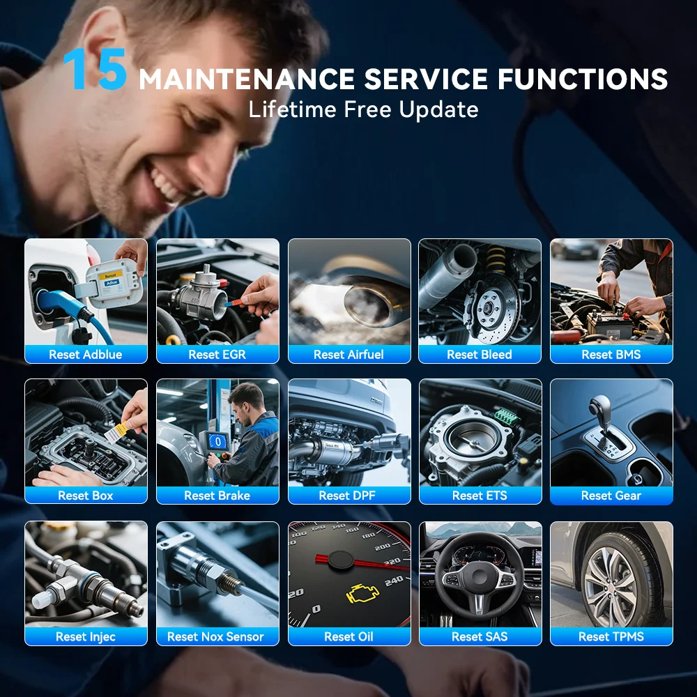 أداة تشخيص MUCAR 632 AI الذكية Obd2 CANFD Protocal ECM/Transmission/ABS/SRS Diagnosis 15 إعادة تعيين تحديث مجاني مدى الحياة
