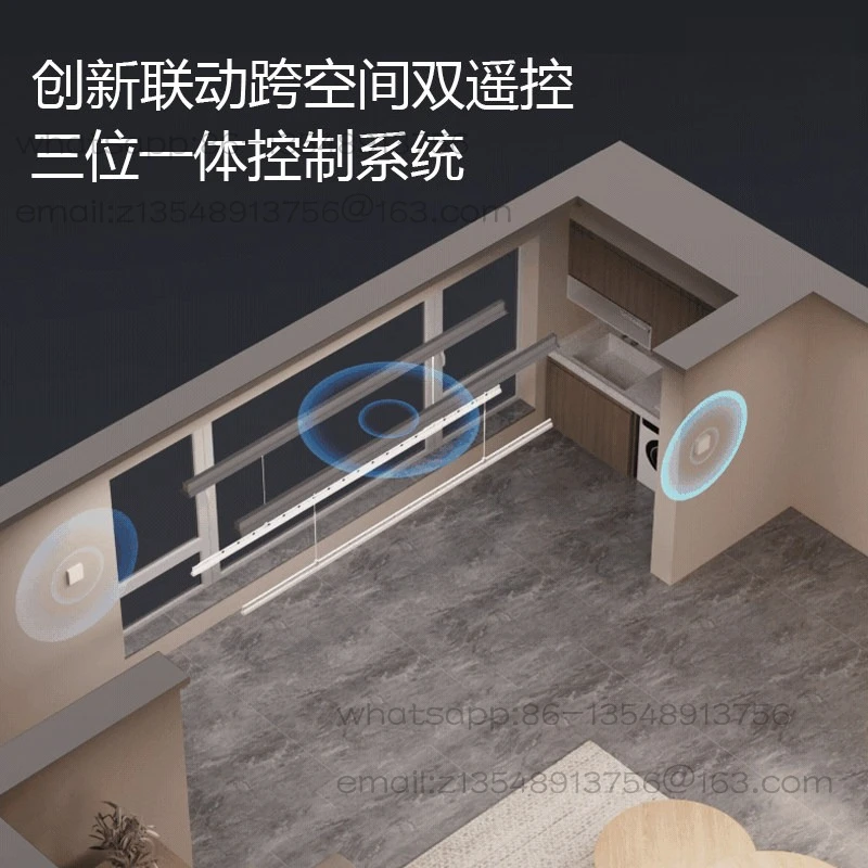 Invisible electric drying rack household hidden embedded balcony remote control automatic intelligent lifting drying rod