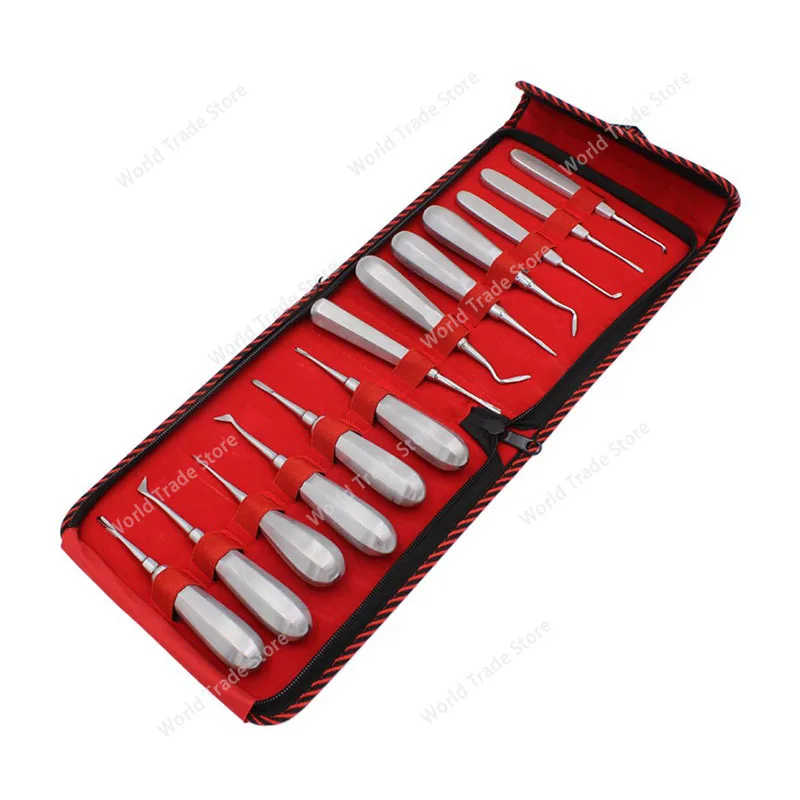 

Набор стоматологических лифтов, 13 шт., щипцы для извлечения зубов, из нержавеющей стали, изогнутый корневой лифт