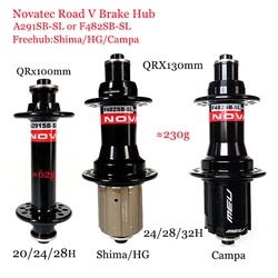 Novatec Road V Brake Hub A291SB-SL F482SB-SL Front 20 24 28Hole  QRX100mm Rear 24 28 32Hole QRX130mm Shiman HG 8-11S Campa 8-13S