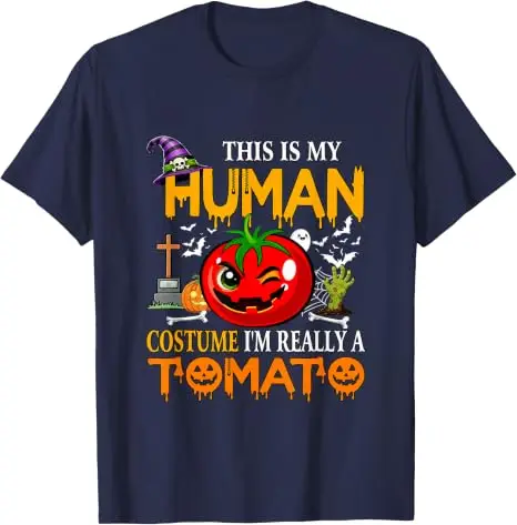 Lustiges Scherz-Kostüm „Ich bin wirklich eine Tomate“ Halloween-Lebensmittel-T-Shirt Y2k Witz Sarkastisches Persönlichkeits-Sprüch-T-Shirt Weiches Baumwoll-Outfit – Detail 12