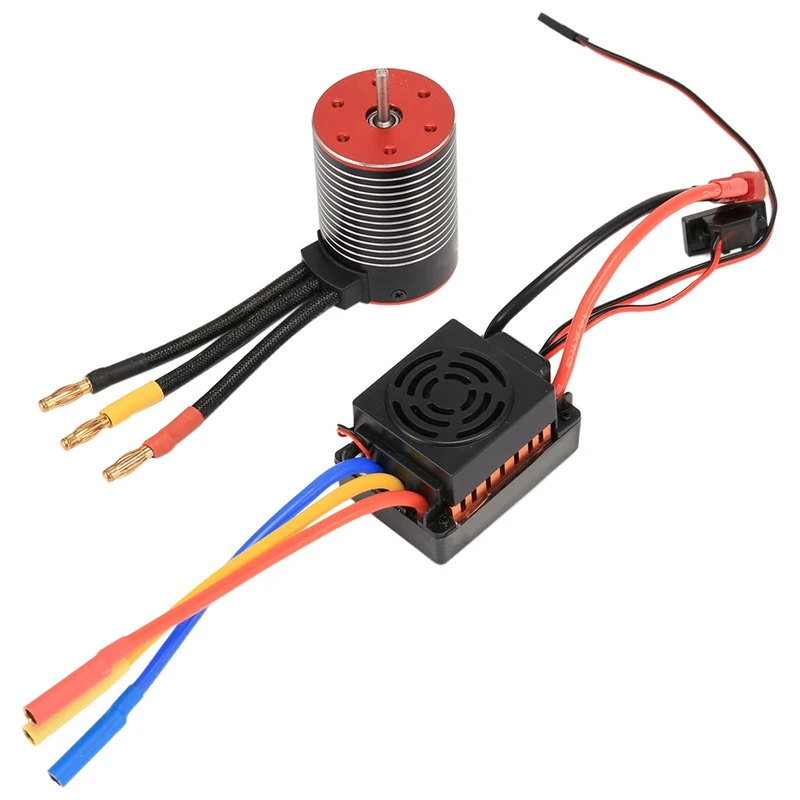 3650 5200KV Brushless Motor And 60A Brushless ESC Waterproof For 1:10 1/10 RC Truck Car Boat Model