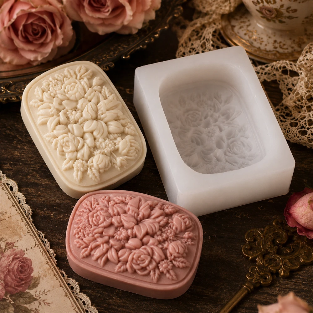 3D Floral Silicone Soap Mold R - Soap Making Gifts recension och pris