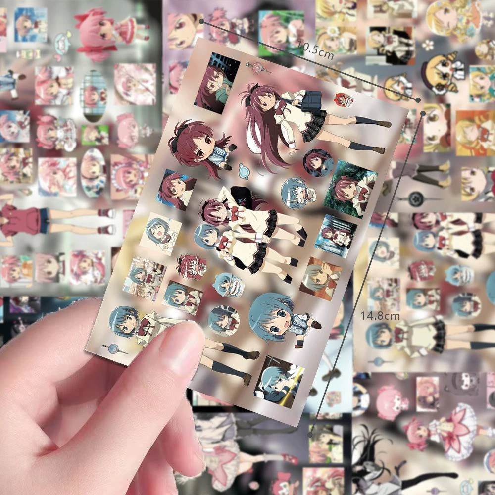 Picture 5: 4/8Sheets Tomoe Mami Anime Stickers Akemi Homura Sakura Kyouko Cartoon Sticker Laptop Luggage Kaname Madoka Miki Sayaka Decals