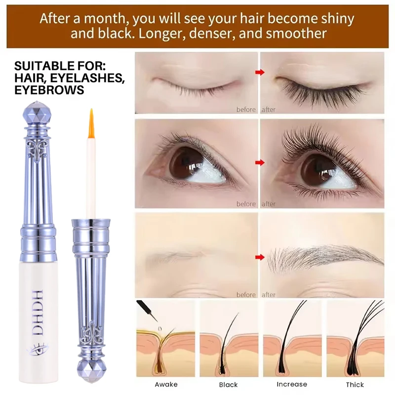 Suero de Crecimiento Rápido para Pestañas, 7 Días, Potenciador Natural de Pestañas, Pestañas Más Largas, Voluminosas y Rizadas, Tratamiento para Pestañas, Productos para el Cuidado de los Ojos, Maquillaje