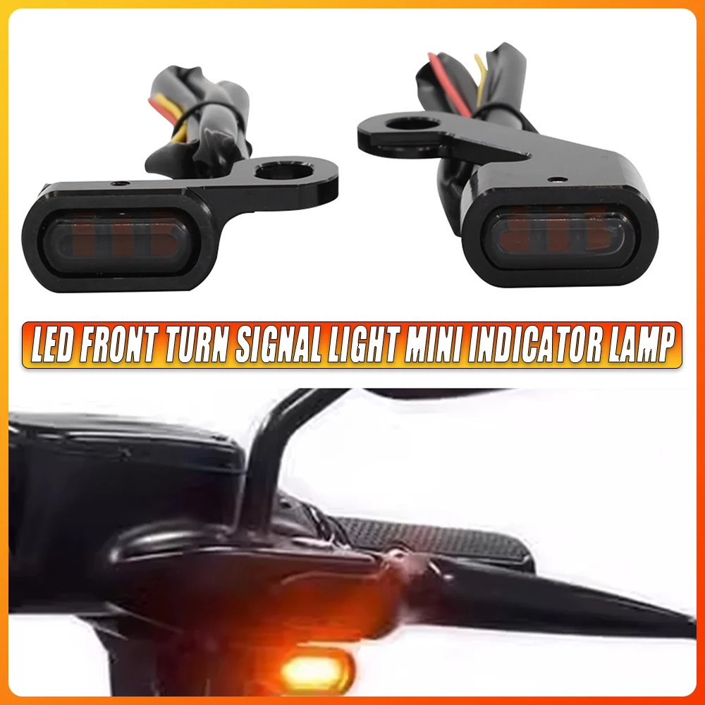 

Светодиодный передний указатель поворота для мотоцикла, мини-индикаторная лампа для Harley Softail 2000-2014 Dyna 1999-2017 Sportster 1993-2003