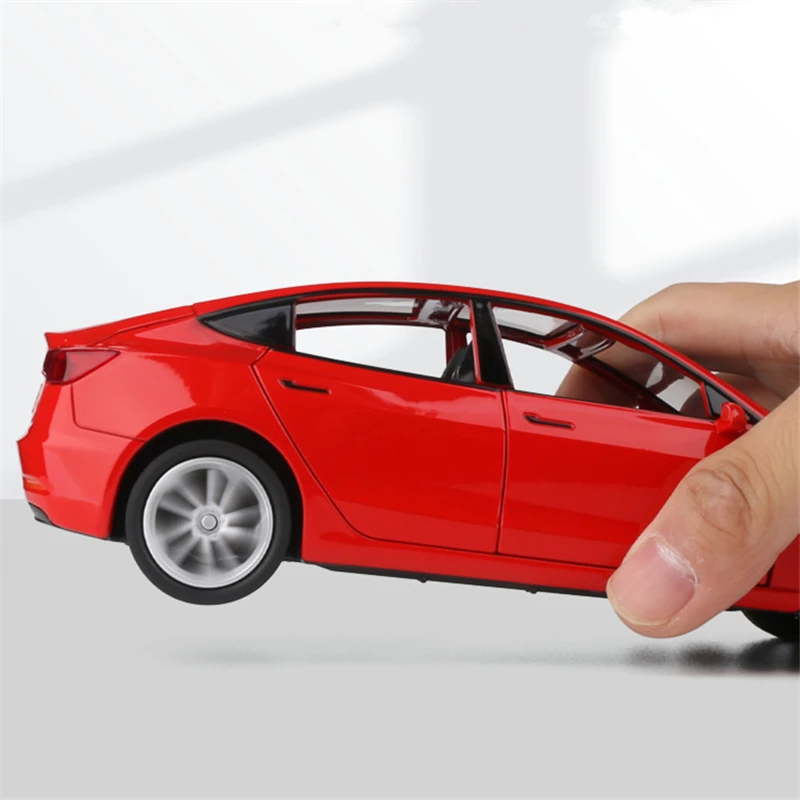 1:24 Model 3 Alloy Car Model Diecasts Metal Toy Vehicle Car Model High Simulation Sound and Light Collection Childrens Toys Gift