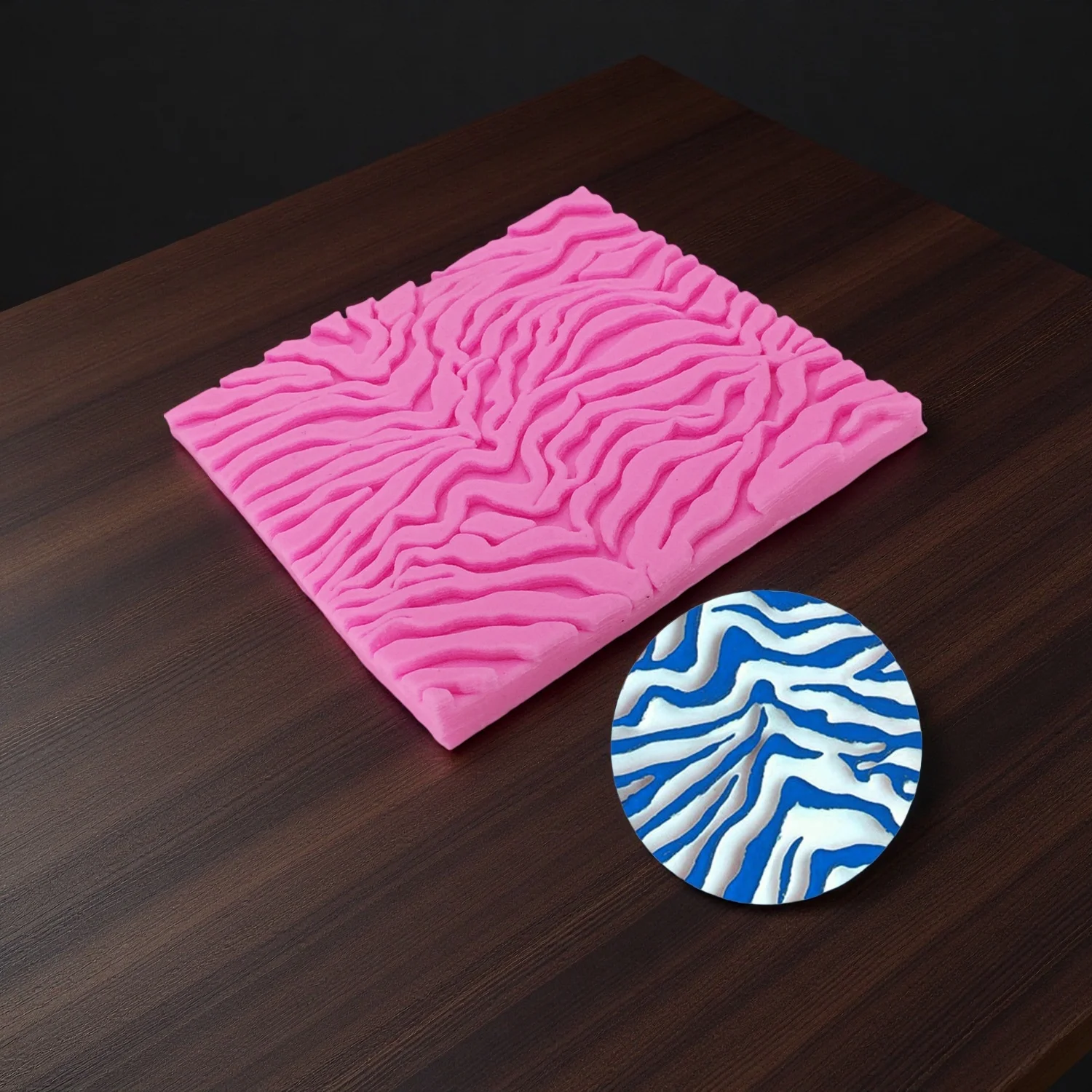 Brick Lace Zebra Texture Silicone Mold for Cake Border Gummy Chocolate Candy Decorating Supplies