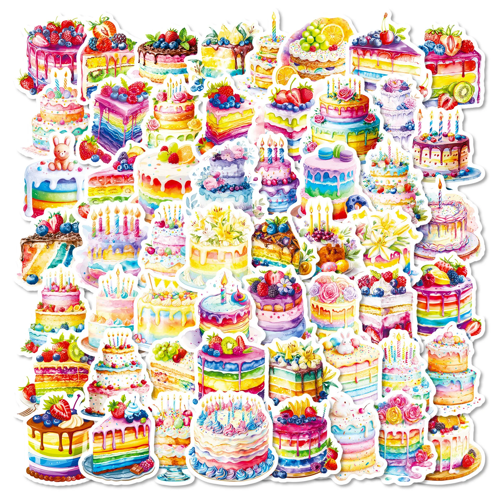 

56 шт., стильные наклейки для торта на день рождения для детей, водонепроницаемые наклейки «сделай сам», граффити для багажа, скрапбукинга, бутылки с водой, наклейки для ноутбука