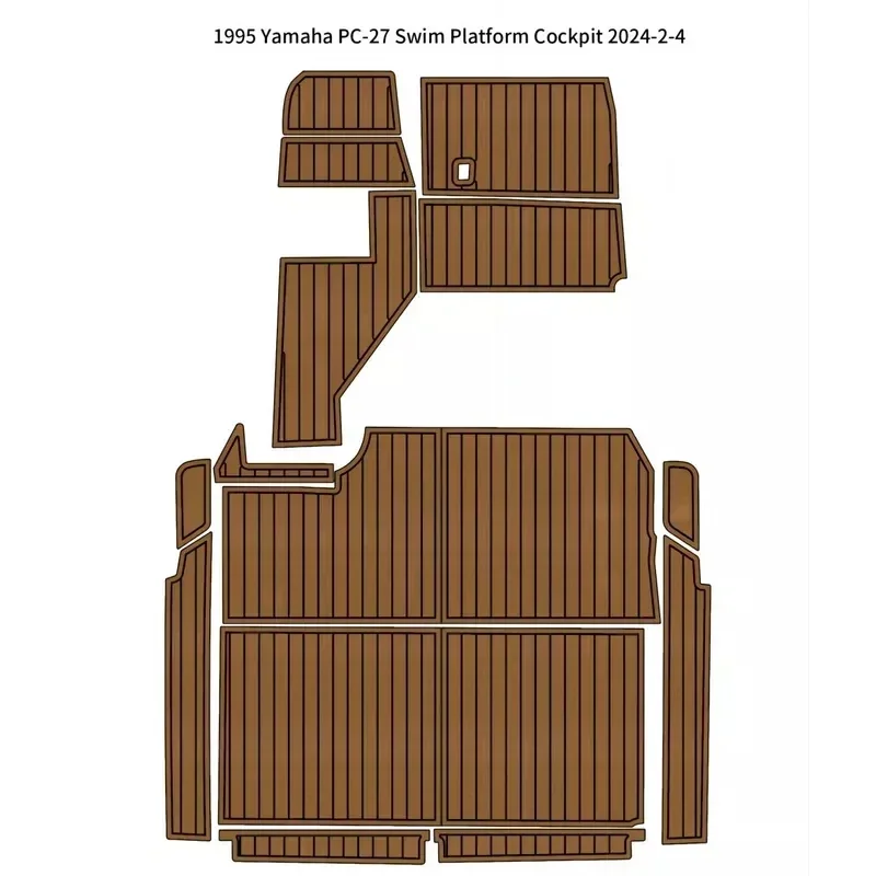 

KXKZREN Custom 1995 Yamaha PC-27 Swim Platform Cockpit Boat Floor Renovation Materials Yacht Cabin EVA Faux Foam Teak Deck Pad