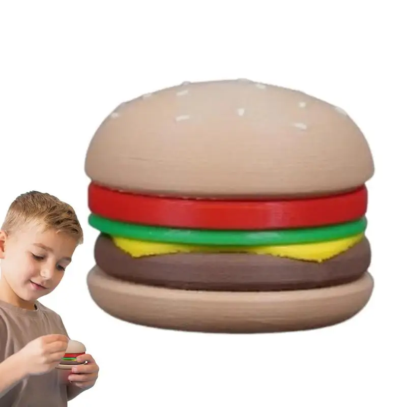 Magnetic Cheeseburger Detachable Cheeseburger Simulation Food Magnetic Slide 4 Layers Innovative Portable Offices Toy Coin