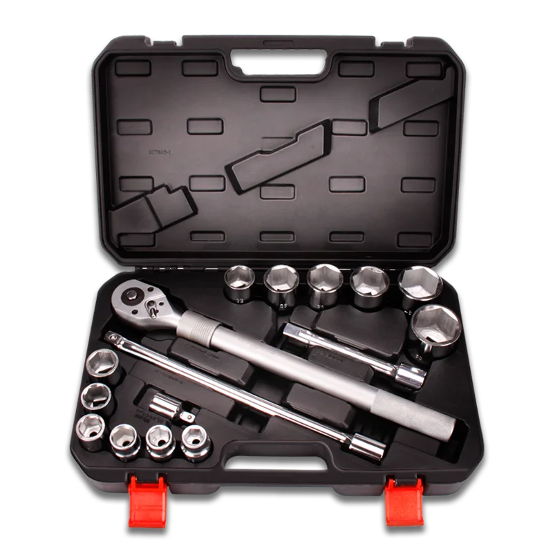 

KAFUWELL SS2992A 16pcs Heavy Duty Truck Socket Wrench Set Long Handle Ratchet Socket Sets Drive Auto Car Repair Hand Tools