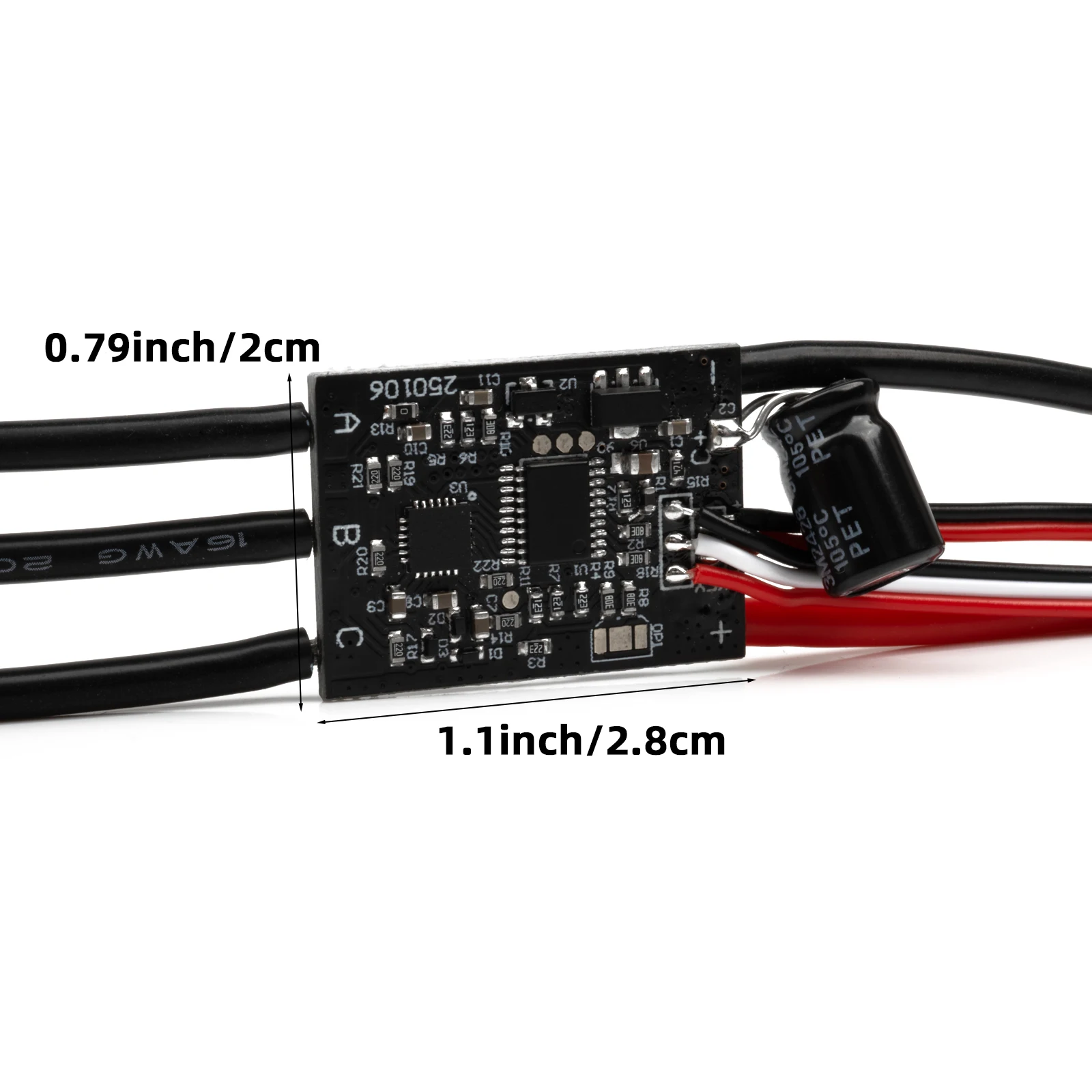 RCXAZ 30A Bürstenloser ESC-Controller, multifunktionaler bürstenloser Regler für RC-Modellboot/Panzer/Auto, Ersatzteile für gebürstete Motoren