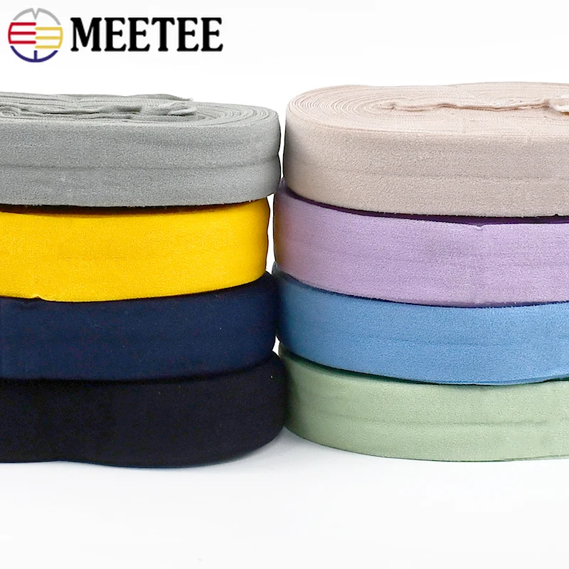 

20/50/100M 2cm Colored Bra Rubber Bands Underwear Shoulder Strap Fold Over Elastic Band Clothes Stretch Tapes Sewing Accessories