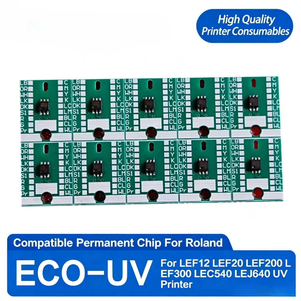 Permanent Ink Cartridge Chip for Roland ECO UV EUV EUV2 EUV3 EUV4 EUV5 UV Printer LEF12 LEF20 LEF200 LEF300 LEC540 LEJ640