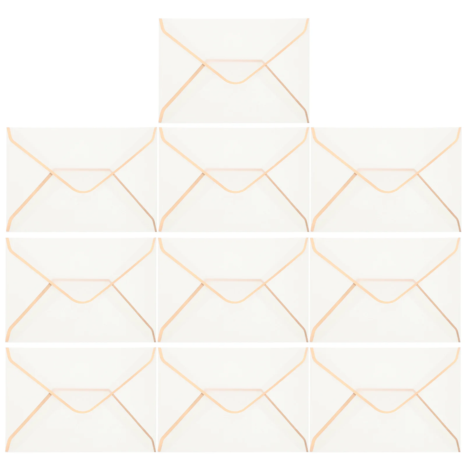 

10pcs Gold Foil Envelopes Translucent Invitation Envelopes For Wedding Birthday Party Cards Wrapping Printing Supplies