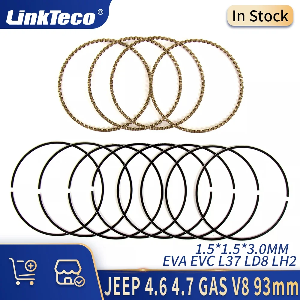 8pcs Engine Parts Piston Rings Set Kit 4.6 4.7 L EVA EVC L37 LD8 LH2 GAS V8 For CADILLAC SRX CHRYSLER DODGE JEEP GRAND CHEROKEE
