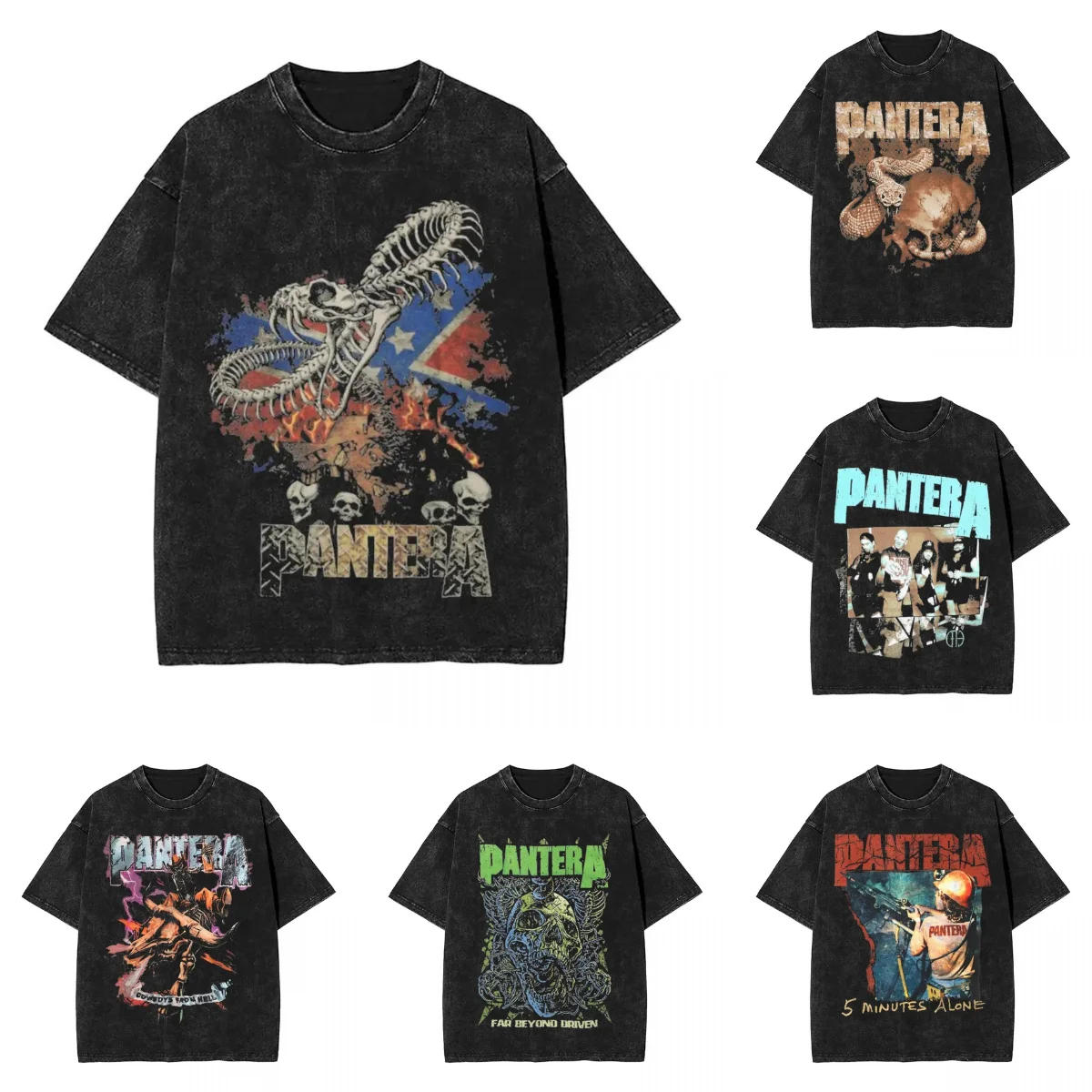 Men Pantera Heavy Metal Band T-Shirts Vintage Top Tees Summer Y2K Funny Short Sleeve T-Shirt O-Neck Harajuku Print Tshirt Cheap