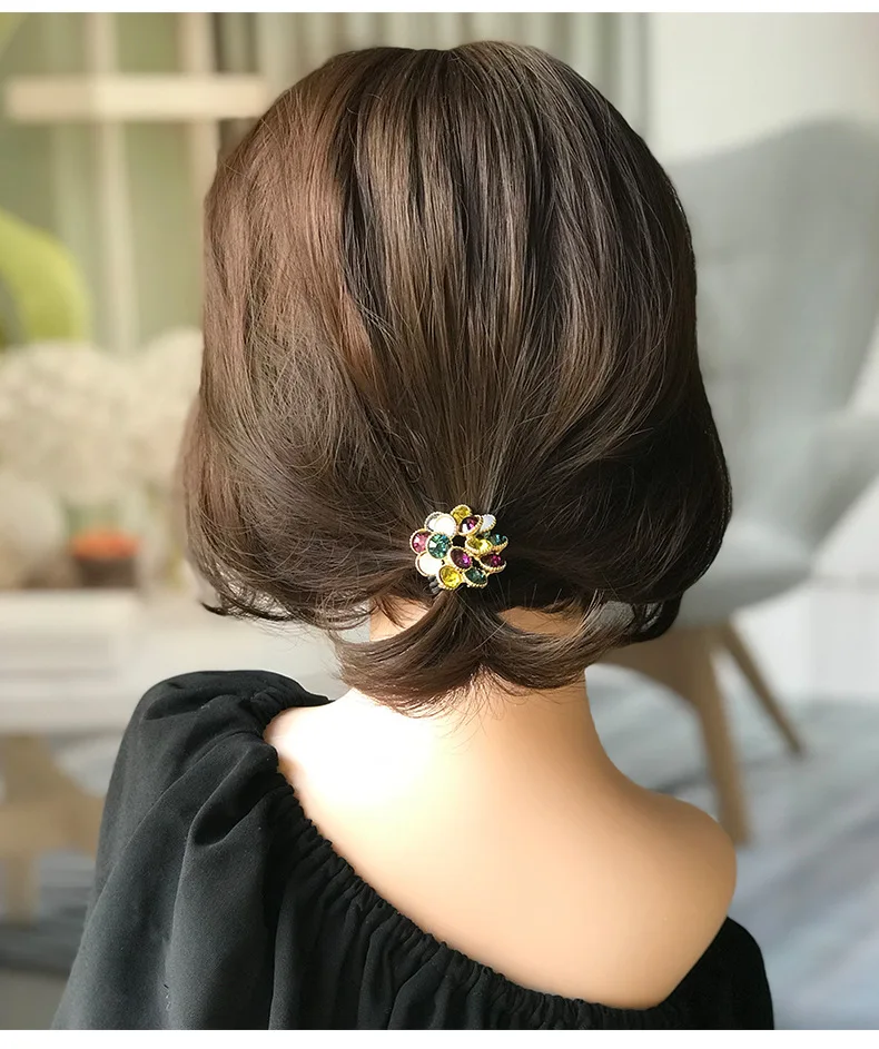 Korean Fashion Strass Elastische Haar Gummibänder Für Mädchen Krawatte Haar Ring Seil Scrunchie Büro Zubehör Pferdeschwanz Kopfschmuck