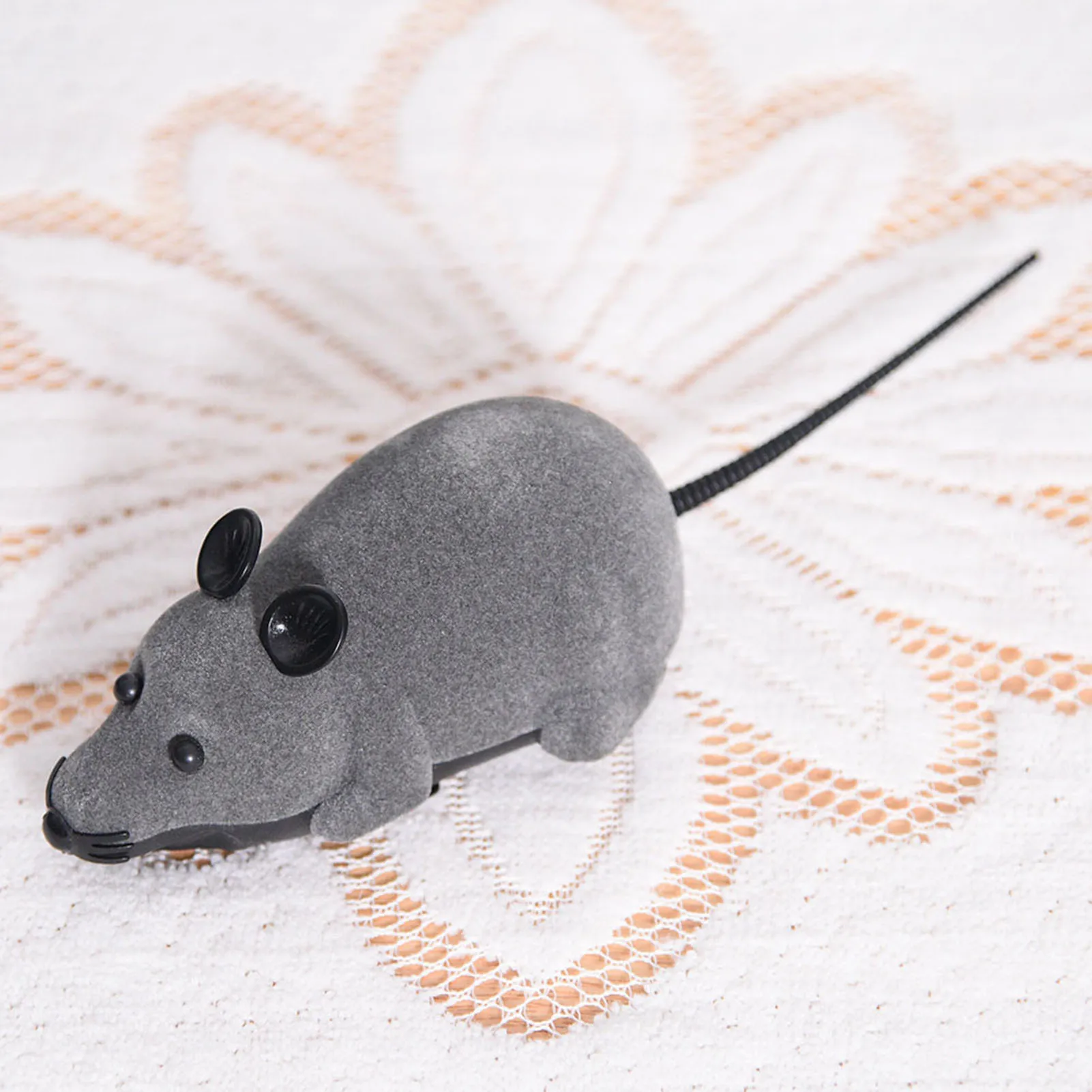 Funny Cat Toy Flocking Remote Control Mouse Novelty Tricky Pet Remote Control Toy Mouse Wireless Remote Control Mouse