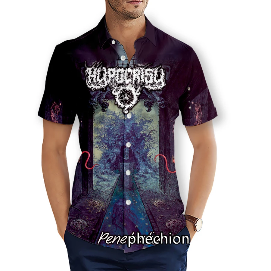 phechion Mens Short Sleeve Beach Shirts Hypocrisy 3D Print Casual Shirts Fashion Streetwear Men Tops X217