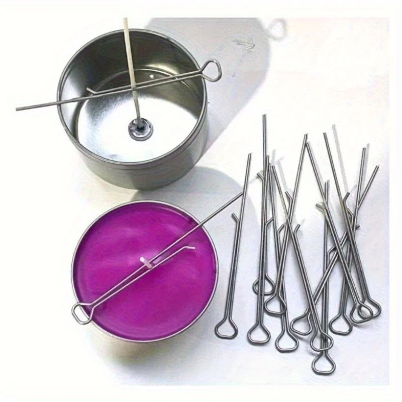 10Pcs 4.3 Inch Candle Wick Holders Clip Wick Fixer Stainless Steel Holders for Candle Making Metal Wick Centering Device Tools