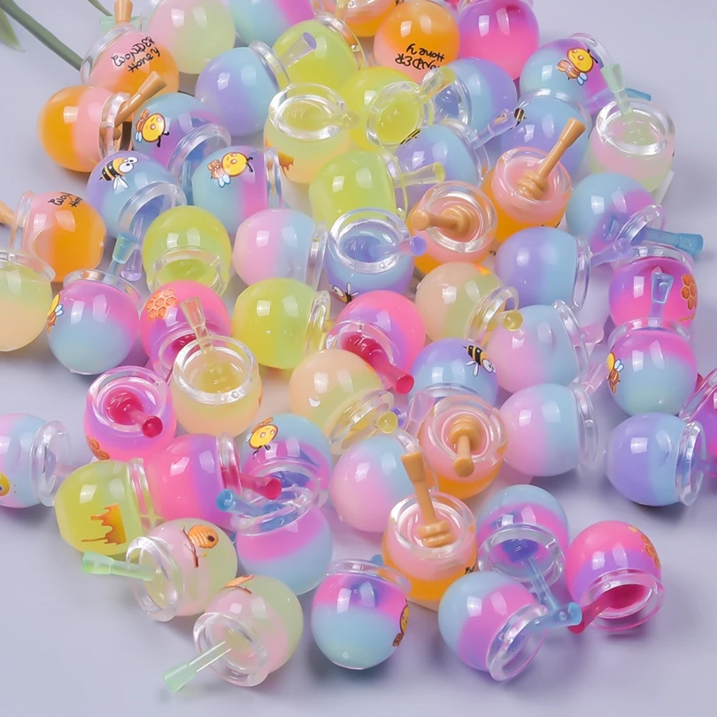 10/30/50/100pcs Resin 3D Noctilucent Honey Jar Charms Luminous Honey Sauce Pendant For Jewelry Making Diy Earrings Accessories