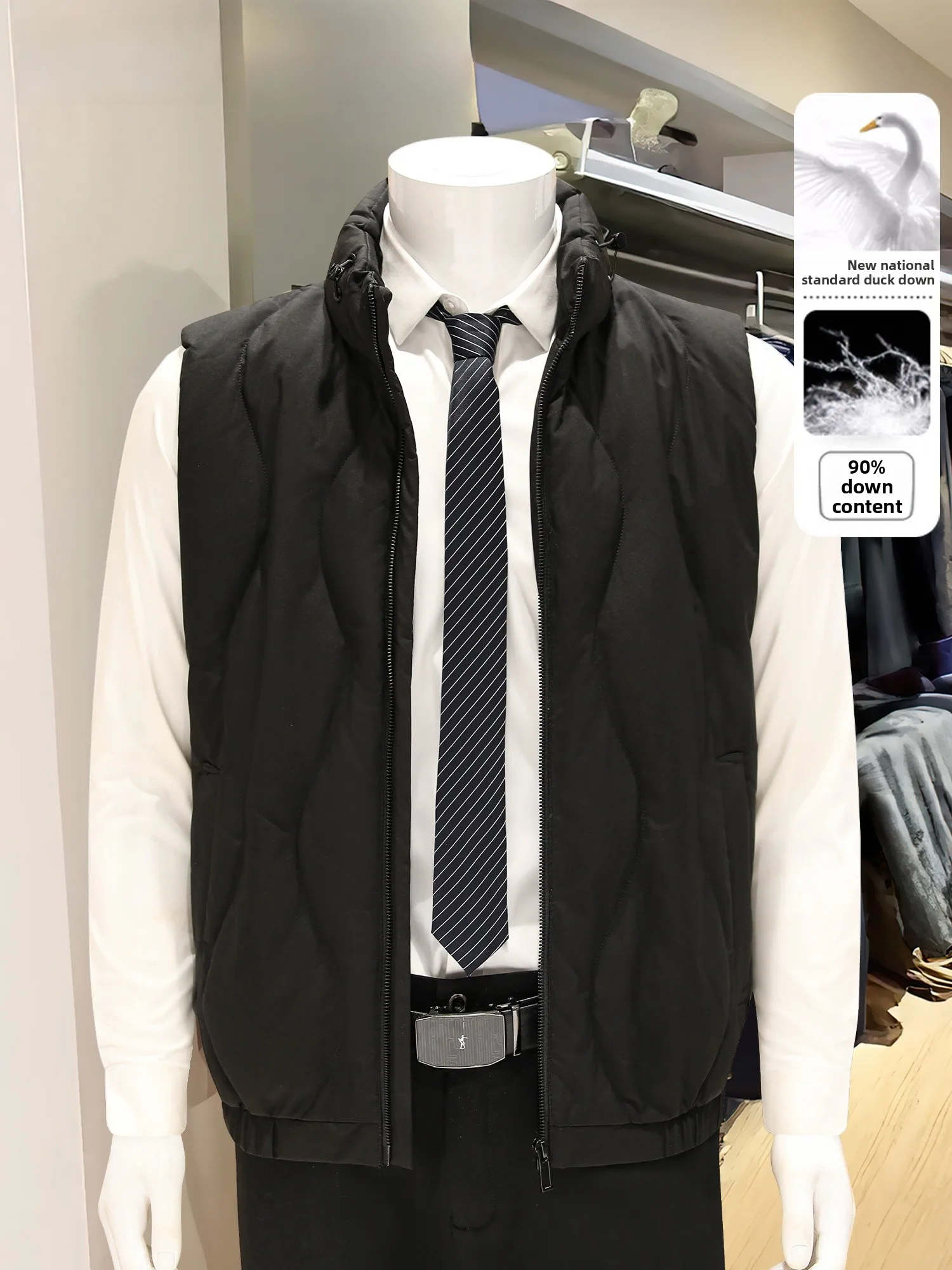 

Мужской пуховый жилет Paulo класса люкс: повседневный, с воротником-стойкой, легкий, ветрозащитный, теплый, из полиэфирного волокна, для делового стиля