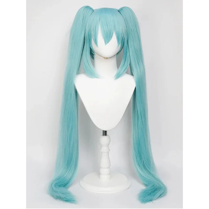 2025年11月-初音ミク-アニメ-コスプレ、110cmダブルポニーテール合成繊維ウィッグ、ハロウィン、クリスマス