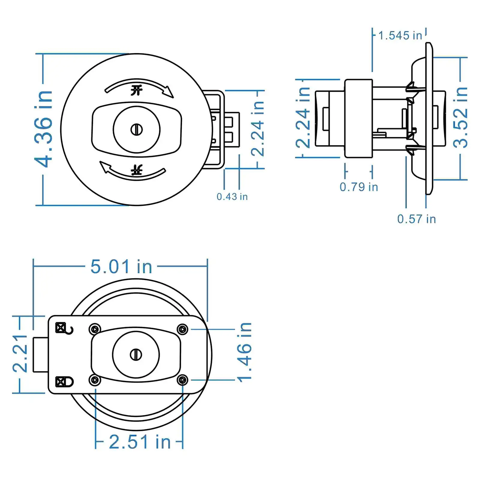 RV Toilet Bathroom Door Lock with 2 Key for caravan motorhome Yacht trailer Car Accessories