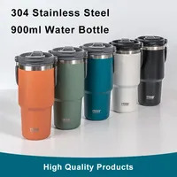 750/900ml Tyeso Thermal Bottle Coffee Cup Vacuum Mug 304 Stainless Steel Water Bottle Non-slip Leak-Proof Thermos Insulated Cup